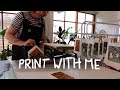 reduction linocut process - halloween edition | printmaking in my home studio