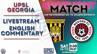 UPSL Georgia Premier Division - Club the Strongest Atlanta vs Atlanta Rovers FC - English Commentary