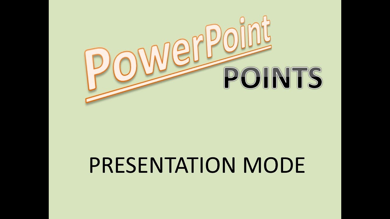 how do you put powerpoint in presentation mode