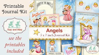Angel journal kit, printable junk journal, bible journaling, faith journal, prayer journal KayandMay