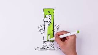 Coloring in a drawing of a ruler! 📏🎨