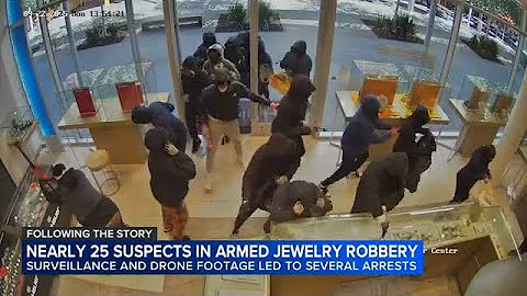 Dramatic video shows nearly 25 suspects ransacking jewelry store in $1 million heist