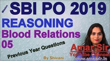 Blood Relations 05 Reasoning Previous Year Questions IBPS CLERK MAINS 2018-19  #Amar Sir