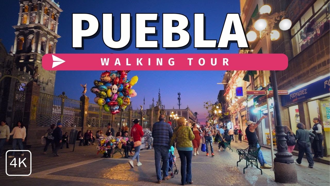 Messico | Puebla Cathedral | Passeggiata Notturna in Città 4K