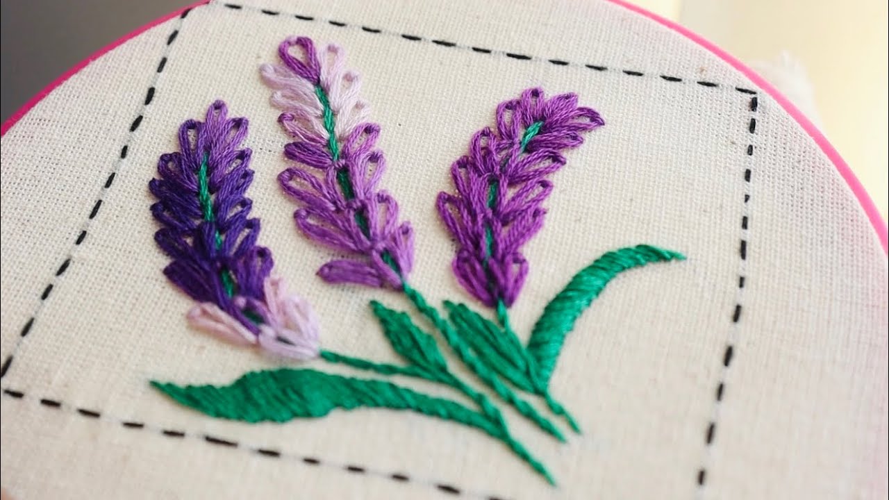 Cómo bordar flores lavanda con punto de Margarita