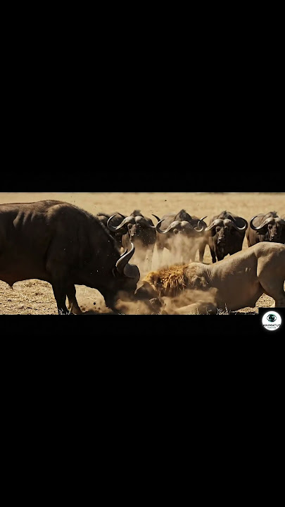 Lion vs an Entire Herd... He Made a Fatal Mistake 🤯 #shorts #ai #wildlife
