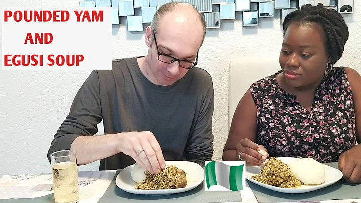 GERMAN🇩🇪 HUSBAND TRIES NIGERIAN FOOD||Pounded Yam And Egusi Soup||Sandie's Joyful Space
