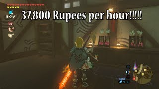 This is a guide one of the ways you can make lots rupees in botw, here
i was able to 37800 1 hour subscribe: https://www./cha...