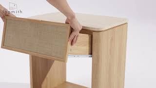 Rattan Nightstand with 1 Drawer: Installation Guide Video