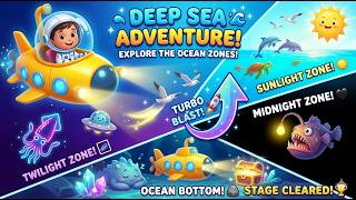🌊 Deep Sea Adventure! | Ocean Zones Song for Kids |Sunlight Twilight Midnight Zone | LittlePoemWorld