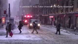 FDNY Fire truck responding in snow New York blizzard 2015 HD ©