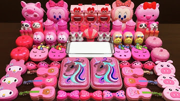 PINK Slime ! Mixing Random into GLOSSY Slime ! Satisfying Video #132