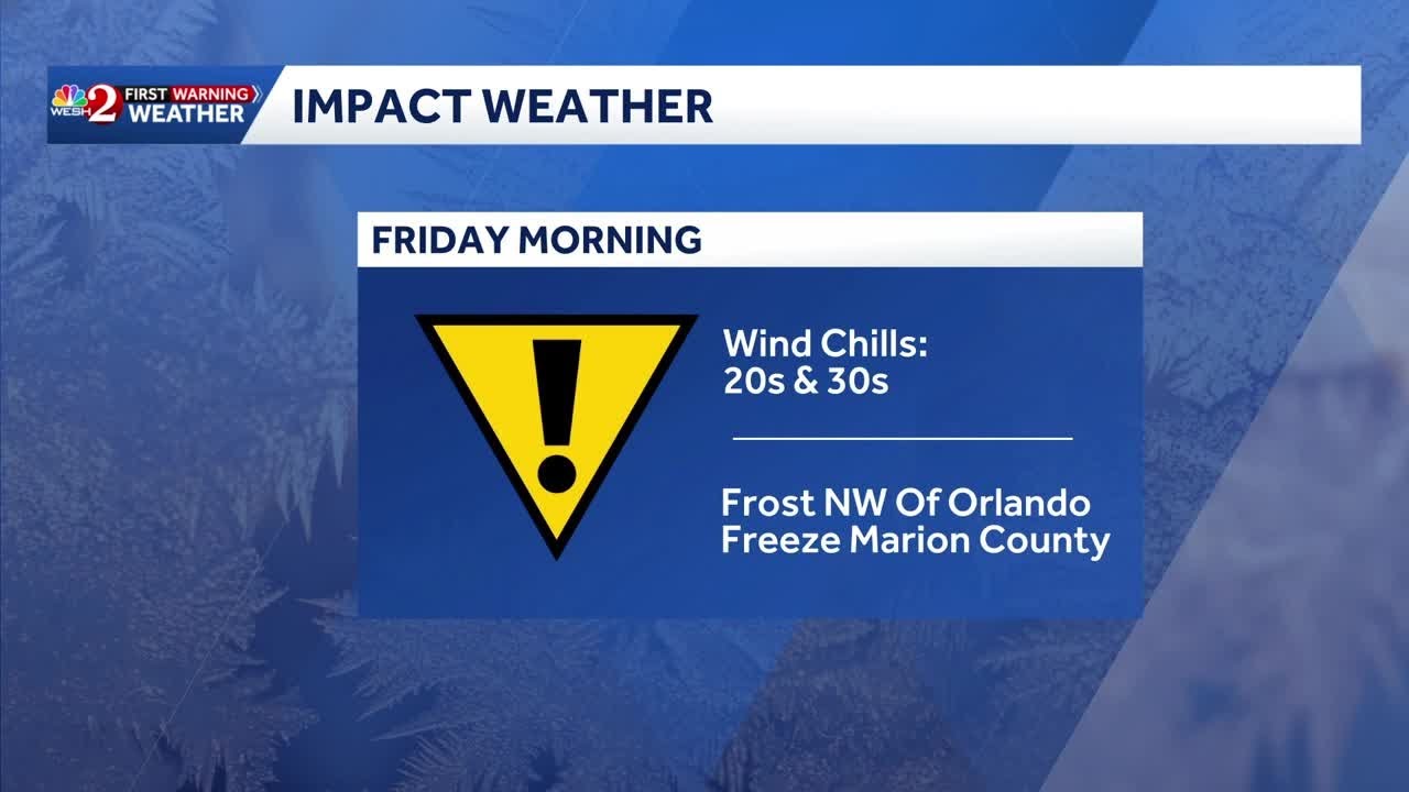 Frigid winds and freezing temps hit Central Florida on Friday morning