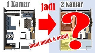 Tipe 1 Kamar Jadi Apartemen 2 Kamar Kapasitas 6 orang Part 1