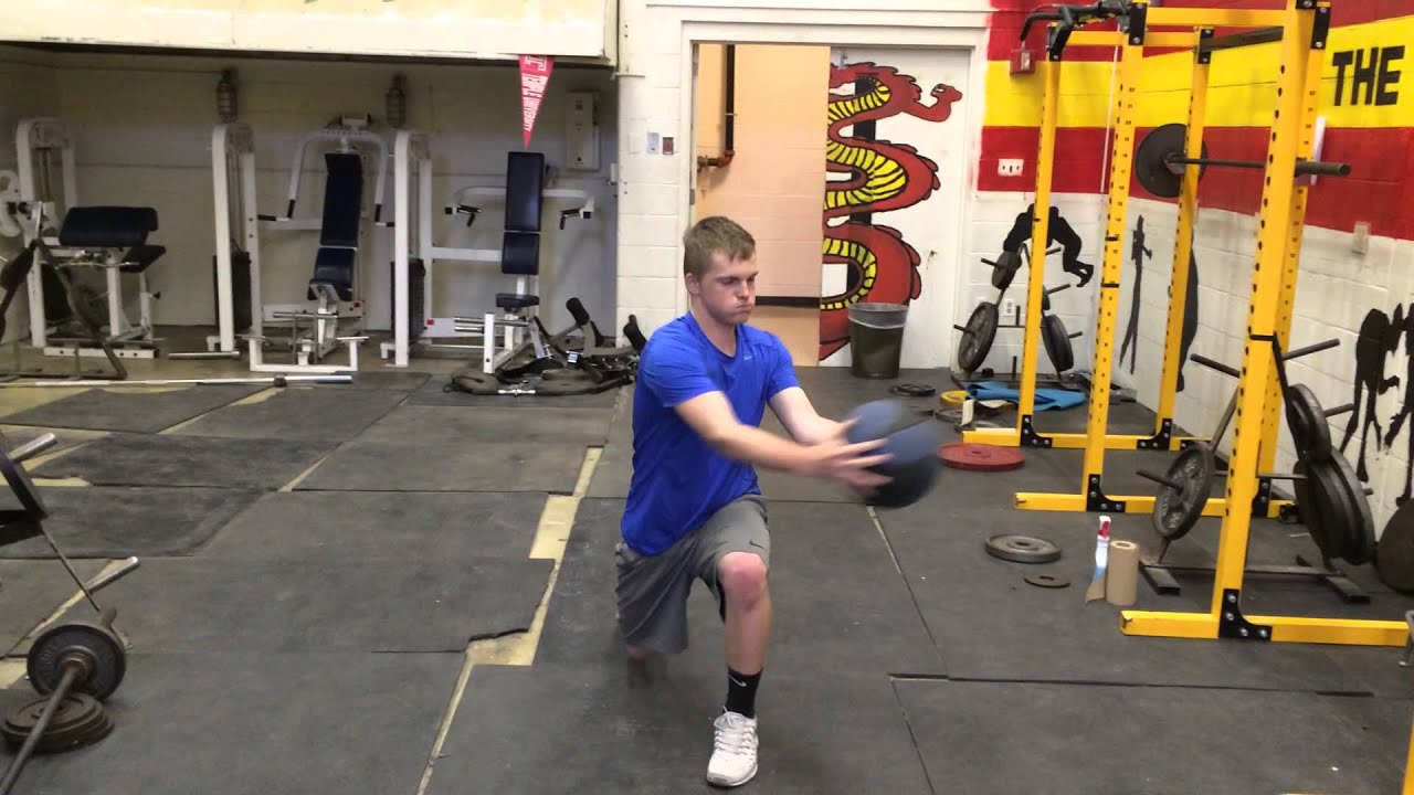 Walking lunge w/ Med Ball Twist YouTube