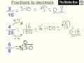 Converting between fractions, decimals and percentages