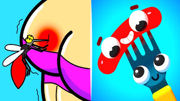 Tricky Brain Story vs Fork N Sausage: Satisfying Mobile Gaming Walkthrough (Android,iOS) T8F