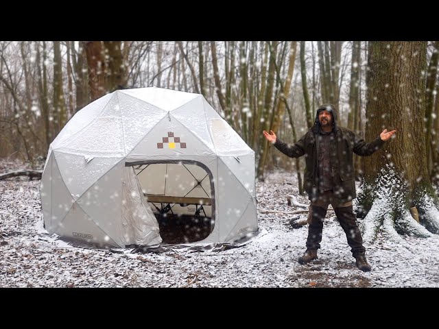 Solo Snowy Night in a Weird Ali Express Tent class=