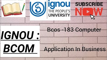 Bcos -183 computer applications in business unit -1 hindi (2023)