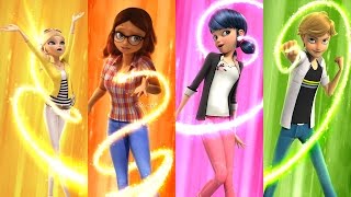 Season 3 Transformations! Chloe Queen Bee, Alya Rena Rouge, Ladybug and Chat Noir | Speededit