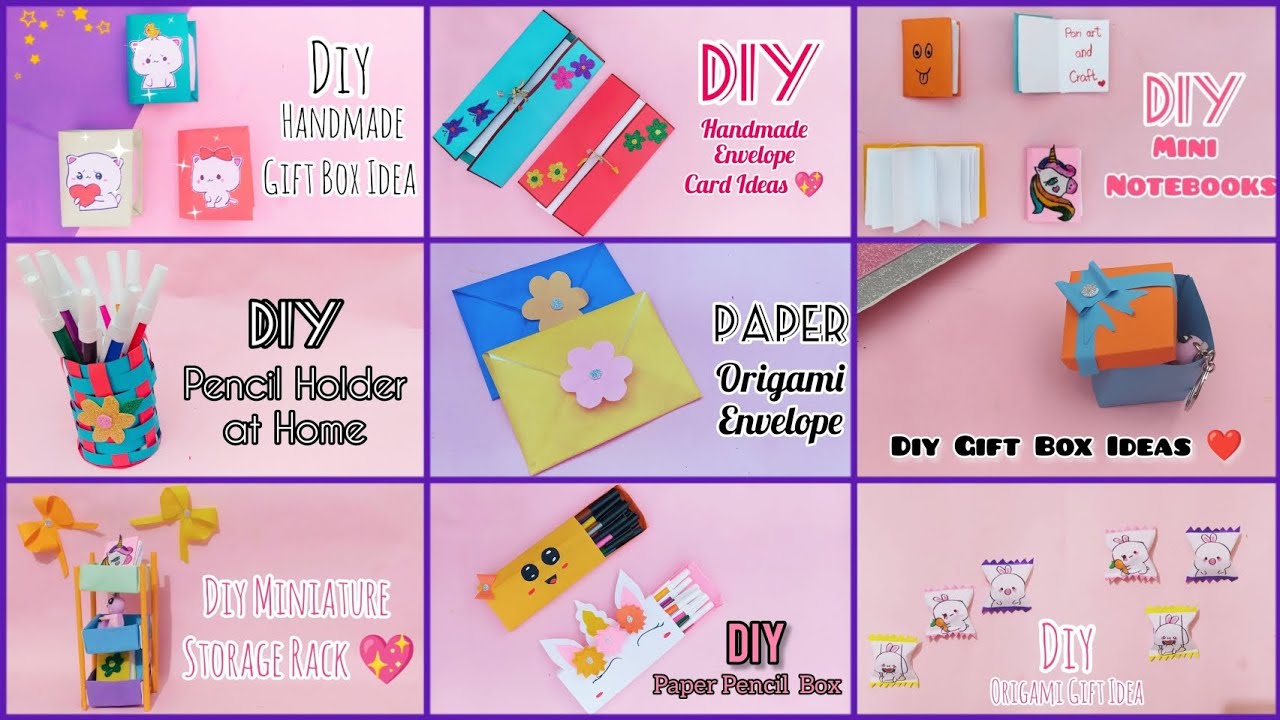 9 EASY CRAFT IDEAS || School Craft Idea || DIY Origami Craft || School ...