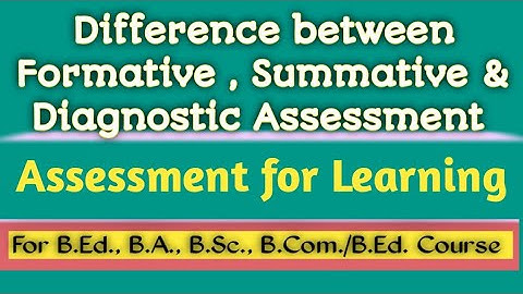 Difference between Formative , Summative and Diagnostic Assessment // Assessment for Learning