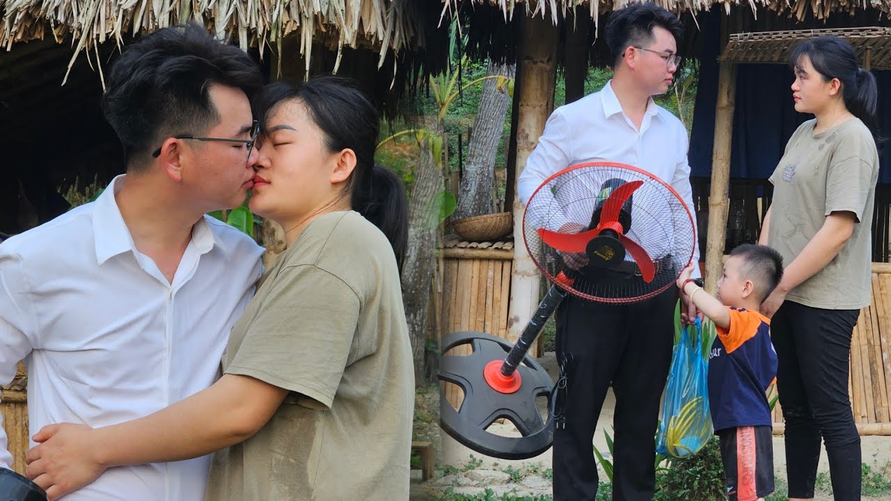 Summer has begun, the engineer bought an electric fan to give to the 17 year old girl