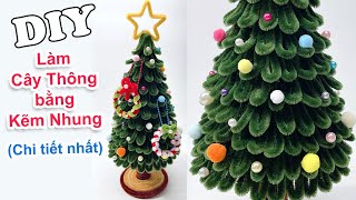 Cách làm cây thông Noel bằng kẽm nhung đơn giản nhất/ DIY Christmas Tree/ Liam Channel