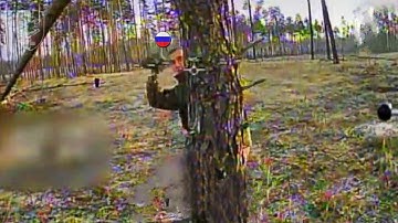 Russian soldier throws his hat to the Ukrainian FPV drones.