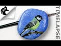 Speed Painting Rockpainting of a tit