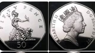 UK 1997 50p FIFTY PENCE Coin VALUE - Queen Elizabeth II Old 1997 50p