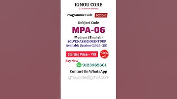 MPA 06 Solved Assignment PDF 2024-25 in English, PGDDM program MPA-06 Solved assignments