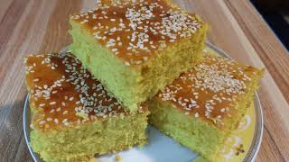 Semolina Lebanese Yellow Cake Recipe|Easy recipe for beginners|صفوف لبناني بأنجح طريقة للمبتدئين