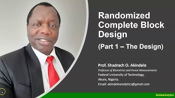 Randomised Complete Block Design (Part 1/4)