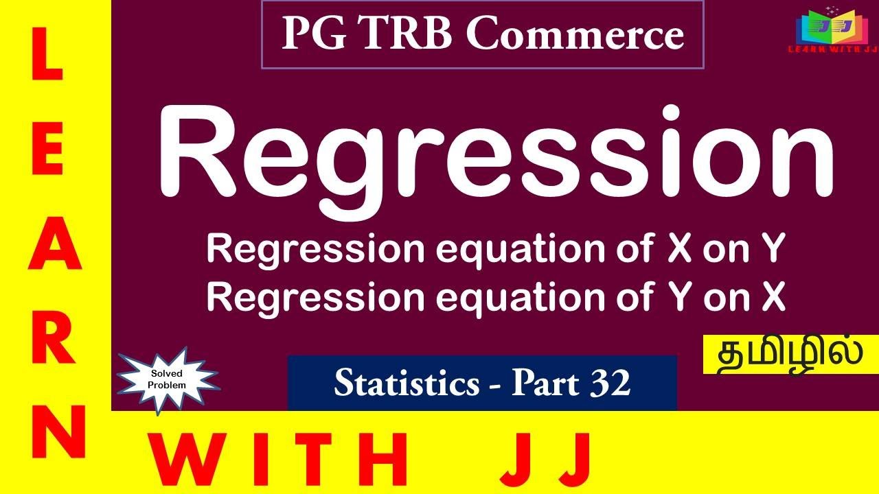 Regression in Tamil | PGTRB Commerce Statistics Part 32 | # ...