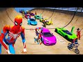 Cars Motorbike and Aircrafts GTA V MODS Digital Circus Spiderman and Heroes New Stunt Challenge