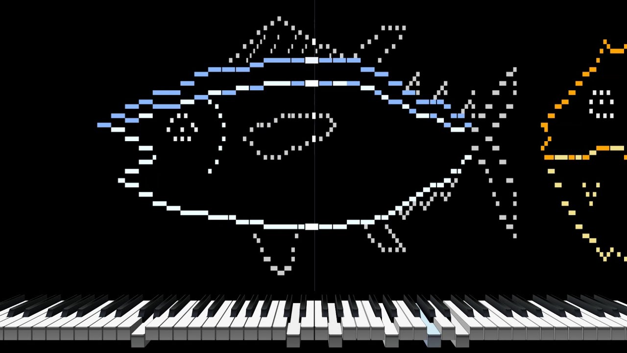 Musical Tuna, Puffer Fish & Goldfish – Fun MIDI Art Piano Animation