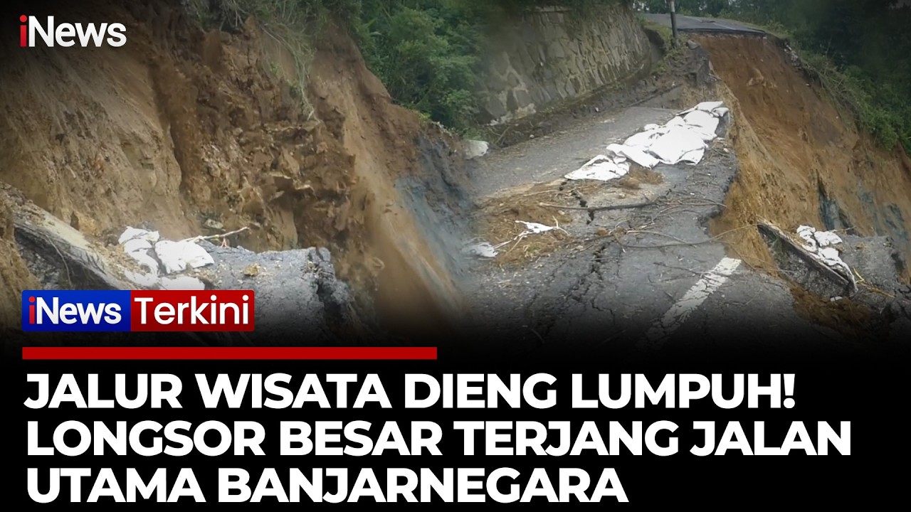Mencekam! Jalur Utama Menuju Dieng Tiba-tiba Longsor, Kendaraan Dialihkan | iNews Terkini