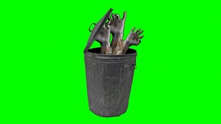 Zombie Hands Out Of Trashcan - Green Screen Effect