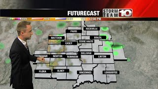 Tuesday: Patchy fog early, isolated rain. High: 80.