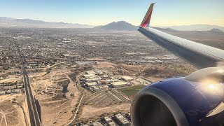 Smooth Southwest Airlines Boeing 737-7H4 Morning Crosswind Landing in Las Vegas Harry Reid LAS