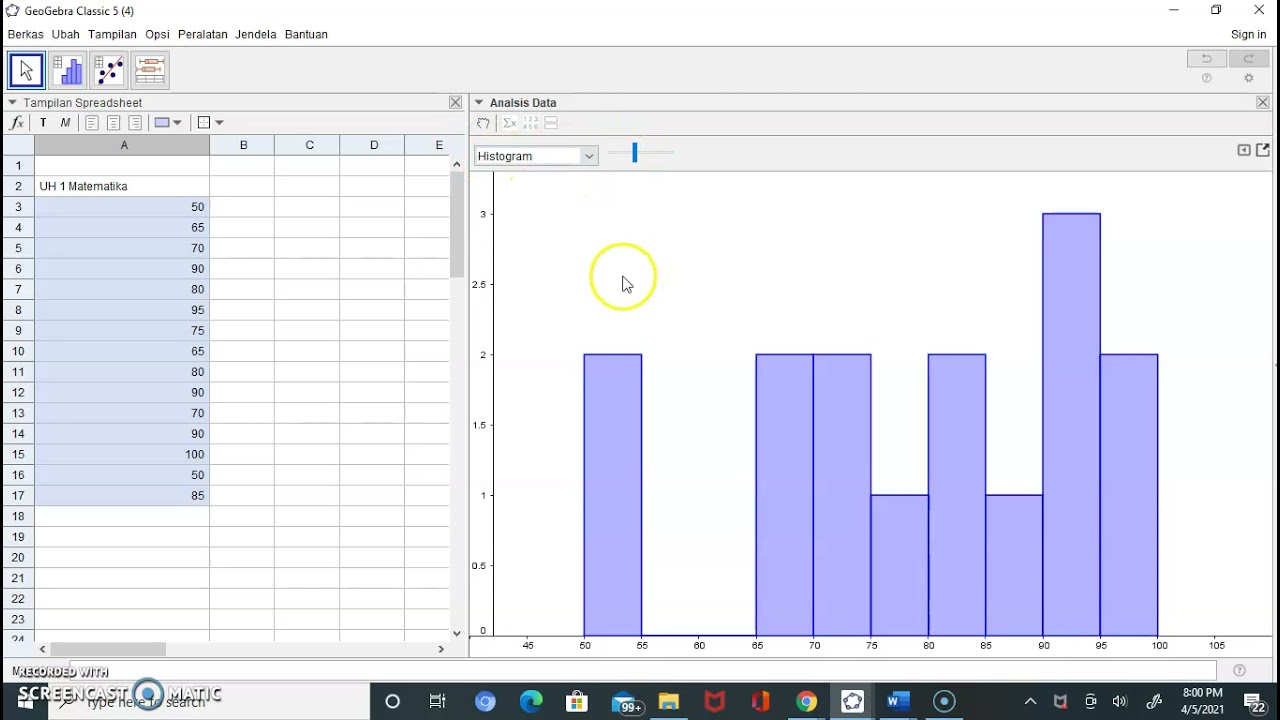 TUTORIAL GEOGEBRA : STATISTIKA - YouTube