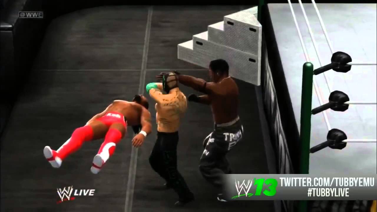 WWE 13 - GLITCH!  R.I.P Kofi Kingston/R-Truth!!! (TABLE GLITCH)