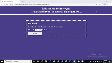 Html5 input type file Tutorial | Html5 Input types | Input type = "file"