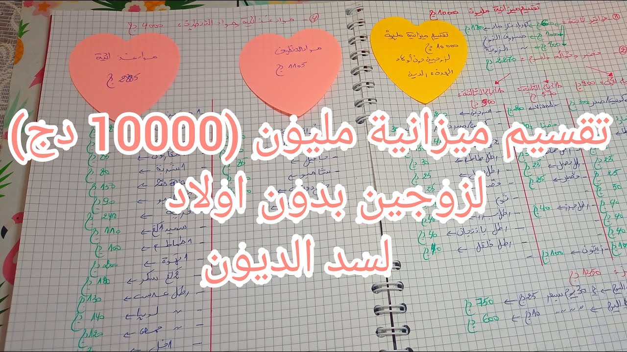 تقسيم شهرية مليون(10000دج) 💵 لزوجين بدون اولاد لسد الديون