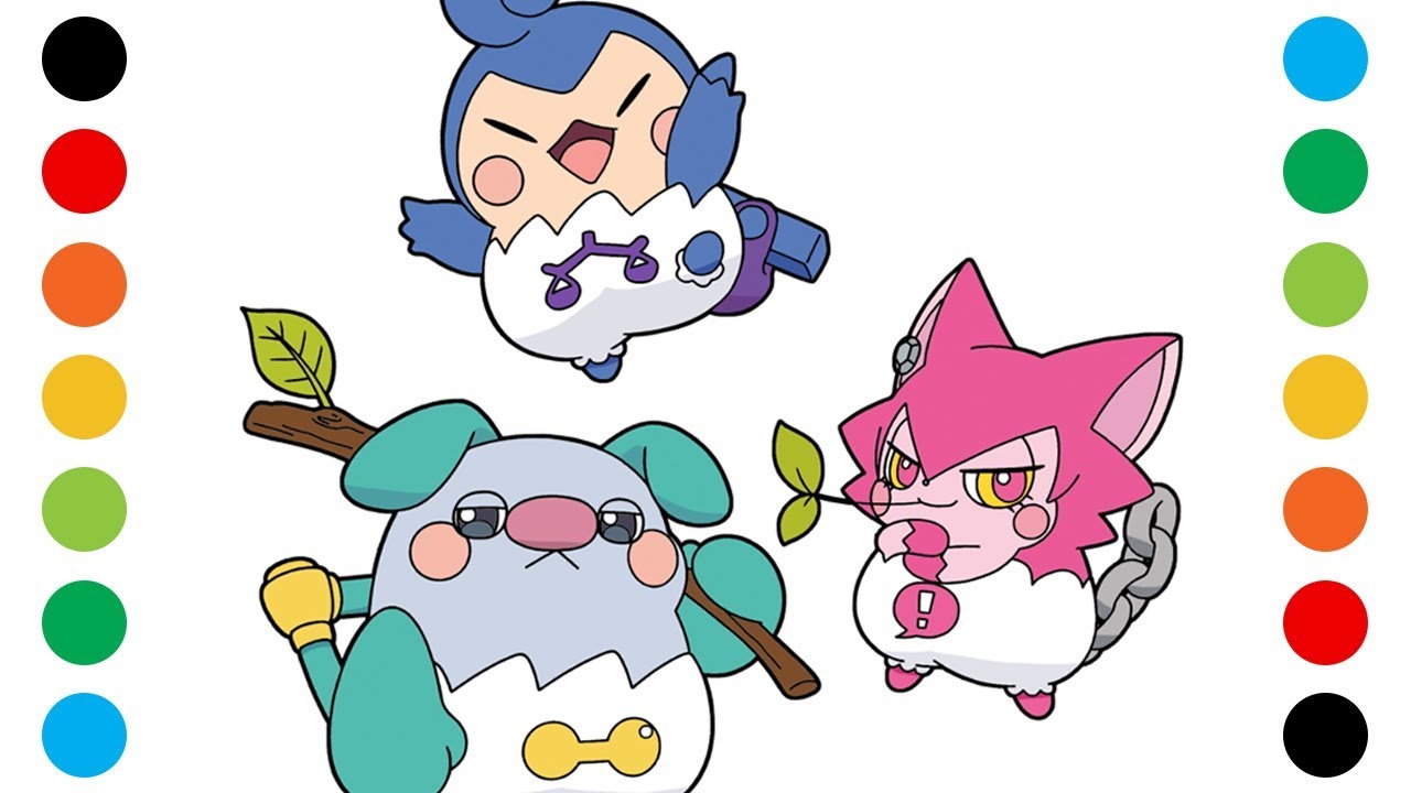 Himitsu no Cocotama, Yurano, Tokumaru, Mukitetsu Coloring Pages