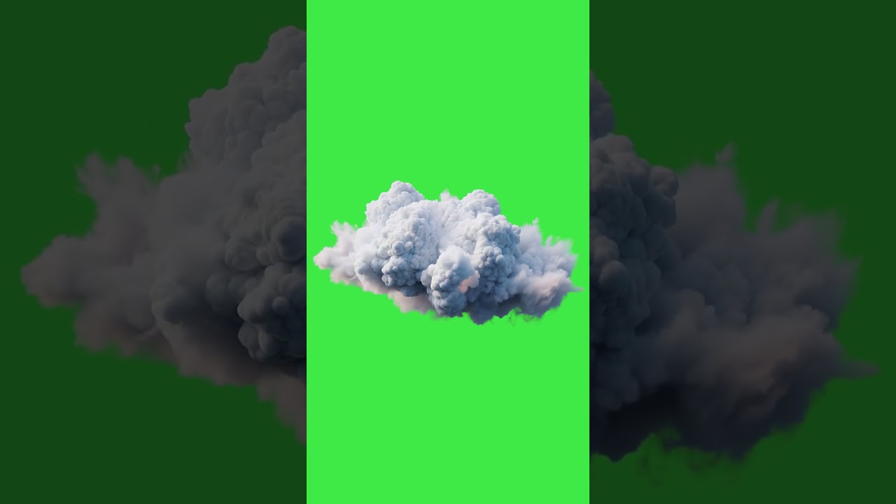 Volumetric Cloud Green Screen 4K - (Seamless Loop) 