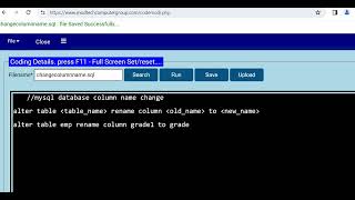 How to rename a column name in Mysql Database?