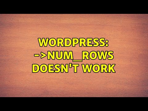 Wordpress: $wpdb-＞num_rows doesn't work