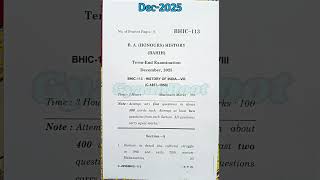 BHIC-113: HISTORY OF INDIA-VII (C-1857-1950) December 2025 #bhic113